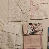 set di lenzuola, copripiumino e piumino lettino 