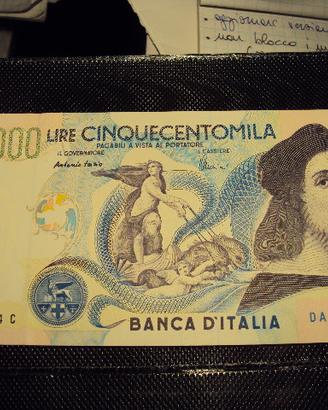 cartamoneta banconota lire 500000 raffaello
