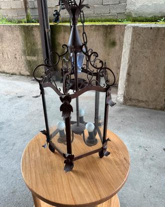 Lampadario in ferro battuto stile vintage- 3 luci