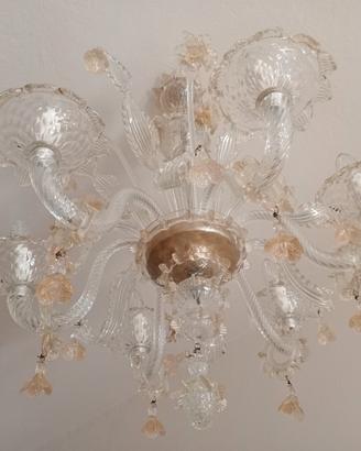 lampadario in vetro soffiato 