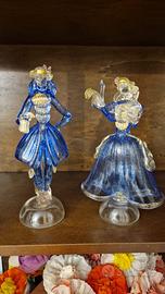 Murano , coppie di statuine di vetro