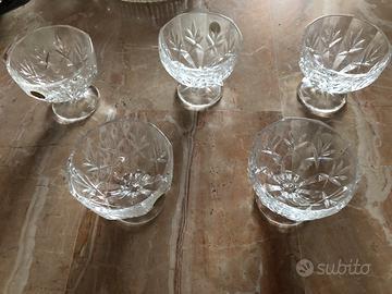 Set 5 coppe di cristallo