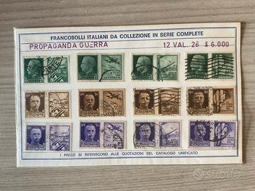 Serie completa francobolli propaganda di guerra