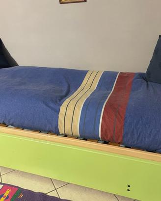 Letto singolo con secondo letto estraibile
