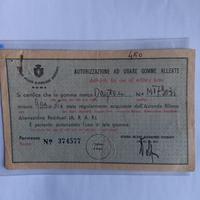 Raro permesso A.R.A.R.  utilizzo gomme alleate