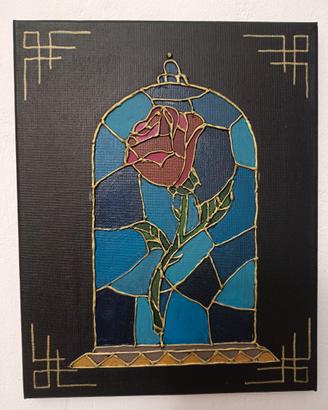 Quadro Rosa  La bella e la bestia