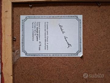 Litografie numerate Cascella con cornice e vetro