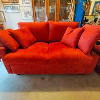 divano due posti fisso in Alcantara rosso bordeaux