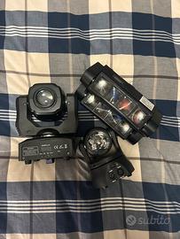 Set luci DJ - 3 teste mobili DMX |bundle o singole