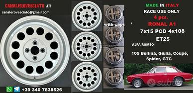 Cerchi ronal a1 style 7x 15 4x108 et25 alfa romeo