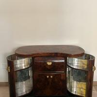 Mobile stereo / bar  a rognon in radica di noce