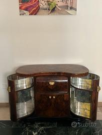 Mobile stereo / bar  a rognon in radica di noce