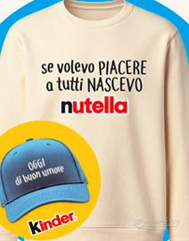 Felpa Nutella + cappellino jeans  Kinder