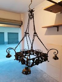 lampadario ferro battuto