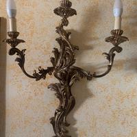 Coppia di applique stile rococò in legno