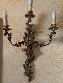 Coppia di applique stile rococò in legno