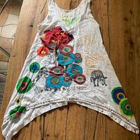 Canotta bianca con decori  Desigual tg L