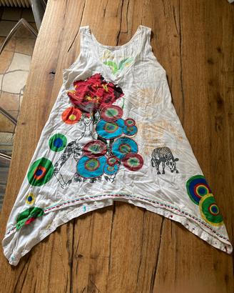 Canotta bianca con decori  Desigual tg L