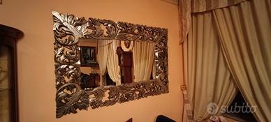 Specchio foglia argento 