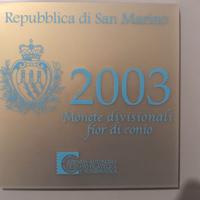 San Marino Serie Divisionale 2003 FDC 9 valori