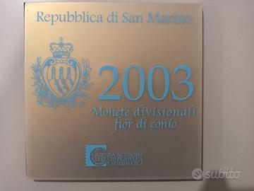 San Marino Serie Divisionale 2003 FDC 9 valori