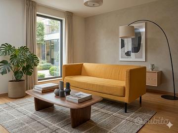 Divano vintage anni '80 color giallo ocra - senape