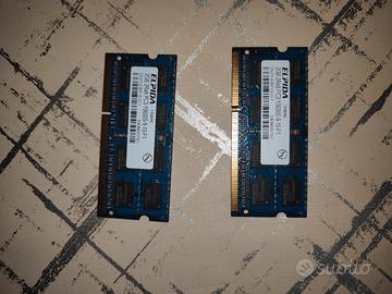 N.2 banchi RAM 2gb DDR3 per laptop