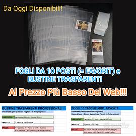 Fogli e Bustine Schede Telefoniche (= ai Favorit)