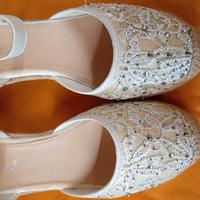 sandali donna stoffa ricamata 