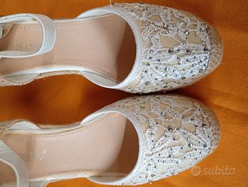 sandali donna stoffa ricamata 