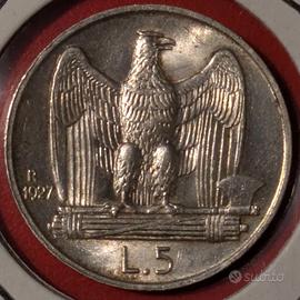 5 Lire 1927 Aquilotto Vittorio Emamuele III