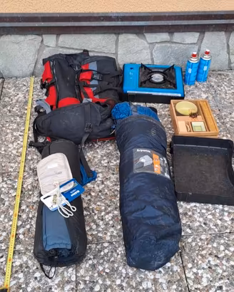 Kit trekking completo zaino tenda fornello