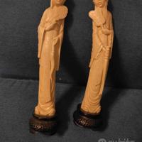 coppia statue in avoriolino avoriolina