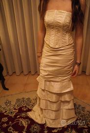 Vestito abito da sposa nuovo taglia 44 seta avorio
