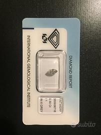 DIAMANTE NATURALE CERTIFICATO - 0.30 carati