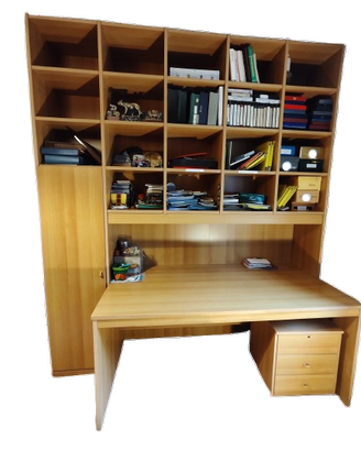 Mobile libreria a ponte con scrivania