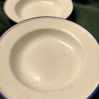 COPPIA DI PIATTI IN METALLO SMALTATO ANNI 30/40