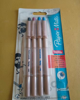  4 PENNE NUOVE  REPLAY PAPERMATE PER  LA SCUOLA 