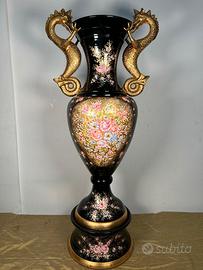 Vaso Vintage Decorativo in Ceramica con fiori.