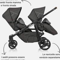 Passeggino trio gemellare