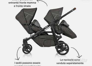 Passeggino trio gemellare