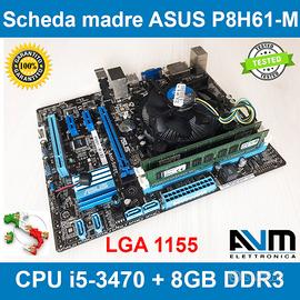 Scheda madre ASUS P8H61-M Core i5-3470 8GB DDR3