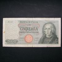 5000 lire Colombo 1° tipo banconota del 1970