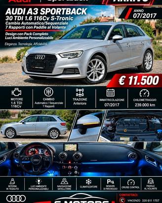 Audi A3 Sportback 1.6 Tdi 116Cv S-Tronic Design