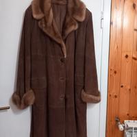 cappotto in camoscio e visone taglia 48