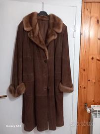 cappotto in camoscio e visone taglia 48