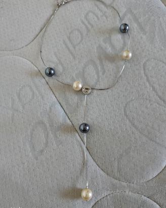 collana in argento e perle