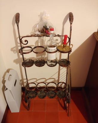 Cantinetta Portabottiglie in Ferro Battuto