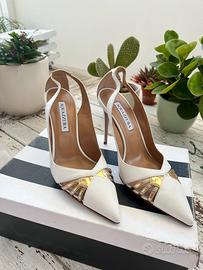Acquazzurra tacchi bianco e oro taglia 38.5