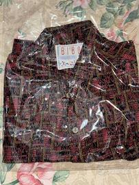 Camicia Uomo Vintage BIBO Manica Lunga Bordeaux